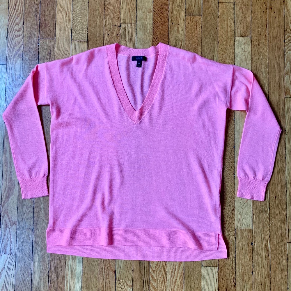 J Crew Merino Wool Boyfriend V-Neck Sweater